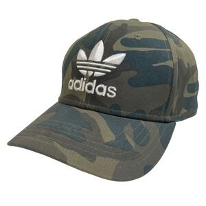 Adidas Originals Trefoil Camo Snapback Hat Mens Green Camouflage Baseball Cap